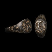 Roman Bronze Ring with Bird
