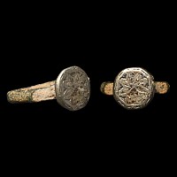Medieval Silver Ring with Flower