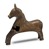 Medieval Bronze Horse Barrel Lock Figure