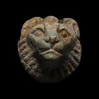 Egyptian Faience Lion's Head Amulet
