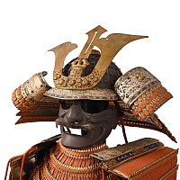 Japanese Edo Period Samurai Suit of Armour with Wooden Storage Boxes
