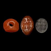 Sasanian Chalcedony Stamp Seal with Two Figures