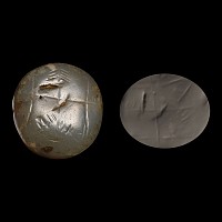 Large Sasanian Banded Agate Stamp Seal