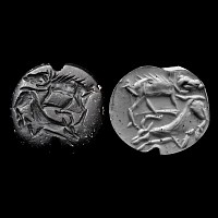 Western Asiatic Black Stone Stamp Seal with Animals