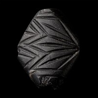Western Asiatic Decorated Black Stone Bead