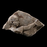 Roman Marble Relief Fragment of a Boy with Outstretched Arm