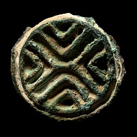 West Central Asian Bronze Stamp Seal with Cross