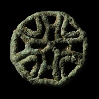 West Central Asian Bronze Stamp Seal with Cross