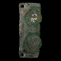 Roman Tinned Bronze Plaque Fragment with Two Busts