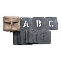 American Forces WWII Metal Stencil Set in Original Pouch