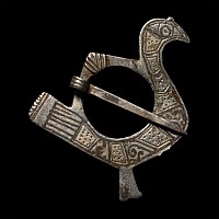 Sasanian Silver Annular Bird Brooch