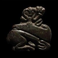 Scythian Bronze Stag Facing Back Mount