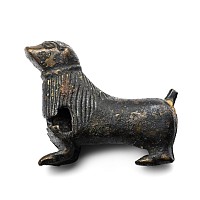 Medieval Bronze Dog-Shaped Padlock