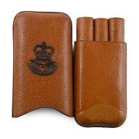 British RAF WWII Leather Cigar Case with Insignia