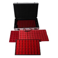 Aluminium Coin Case with Five Assorted Coin Trays