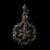 Medieval Knight's Gilt Bronze Heraldic Horse Harness Pendant with Hinged Frame