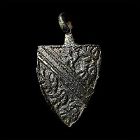 Medieval Knight's Enamelled Bronze Heraldic 'De Bohun, Earls of Hereford' Horse Harness Pendant