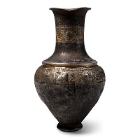 Greek Silver-Gilt Vase with Winged Putti Picking Grapes