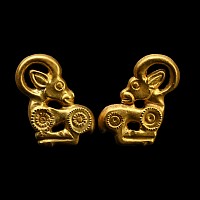 Scythian Gold Ibex Plaque Pair