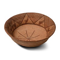 Western Asiatic Terracotta Bowl with Painted Birds