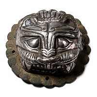 Sasanian Silver-Plated Lion Shield Boss