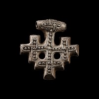 Scandinavian Viking Silver Filigree Tau Cross Pendant