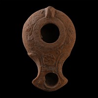 Roman Terracotta Oil Lamp with Rosette