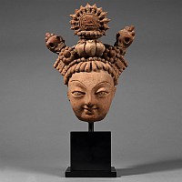 Kashmir Terracotta Head of a Bodhisattva
