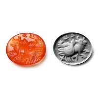 Sasanian Carnelian Gemstone of a Fantastic Creature with Pahlavi Legend