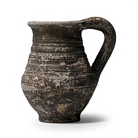 Roman Grey Ware Ribbed Juglet