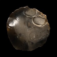 British Stone Age Ovate Knapped Flint Scraper from Fullbrook Farm