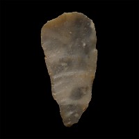 British Stone Age Bull-Nosed Knapped Flint Blade Scraper
