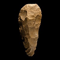 French Stone Age Knapped Cream Stone Handaxe