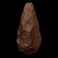 Large African Stone Age Homo Erectus Knapped Red Stone Handaxe