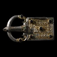 Gothic Silver-Gilt Eagle Buckle with Plate and Cabochon Garnets