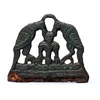 Viking Age Bronze Odin with Ravens Fire Striker