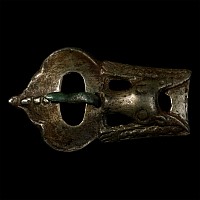 Viking Bronze Buckle with Wolf's Head