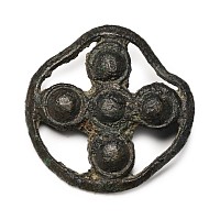 Medieval Pewter Five Pellet Cross Pilgrim's Badge