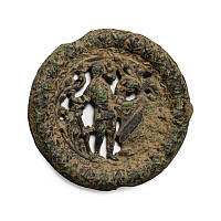 Medieval Bronze Man with Broadsword and Shield Pilgrim's Badge