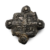 Medieval Pewter Pilgrim's Badge with Cross with Square Borders