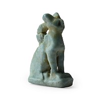 Egyptian Blue Faience Cat Amulet