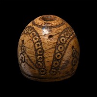 Byzantine Engraved Bone Spindle Whorl with Birds Below Canopy
