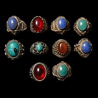 Bedouin Silver-Coloured Metal Ring Group