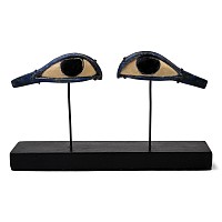 Egyptian Blue Glass Mummy Eye Pair
