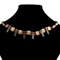 Elamite Carnelian Necklace with Silver Pendants