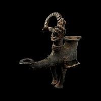 Parthian Bronze Satyr Oil Lamp Section