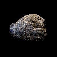 Western Asiatic Lapis Lazuli Throne Fitting with Lion