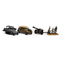 German WWII Cast Metal Gun and Vehicle Die Cast Toy Group