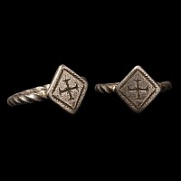 Medieval Silver Ring with Knights Cross
