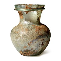 Roman Clear Glass Jar with Iridescence